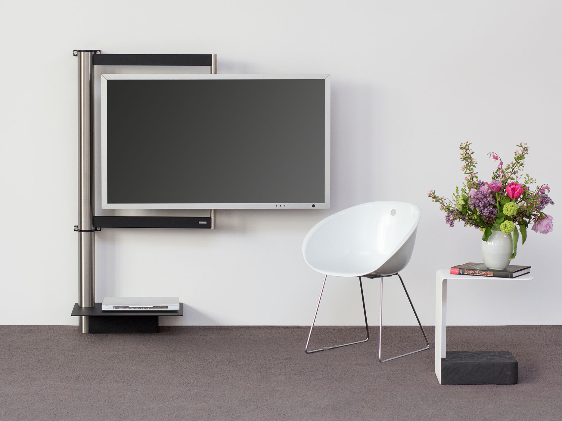 Wissmann Design TV Wandhalterung solution art112 Edelstahl schwenkbar