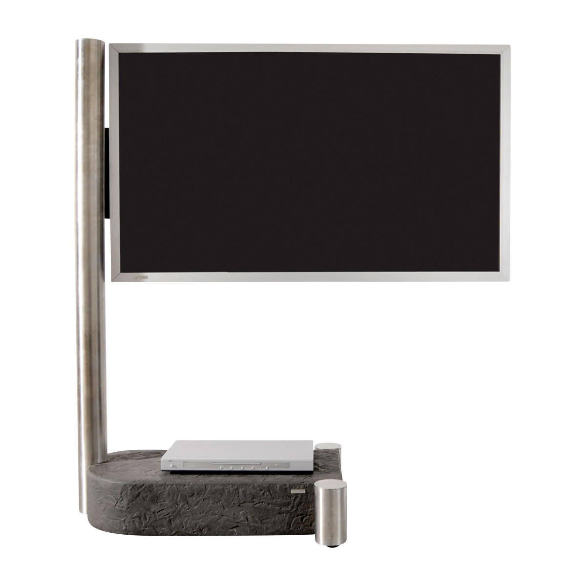 WISSMANN Design TV Standfuß ART110 Edelstahl + Stein WISSMANN Design TV Standfuß ART110 Edelstahl + Stein