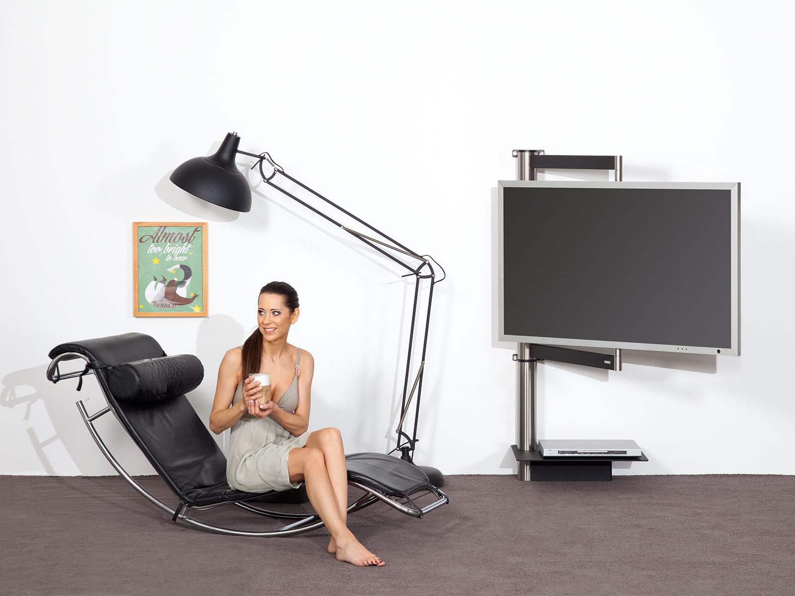 Wissmann Design TV Wandhalterung solution art112 Edelstahl schwenkbar