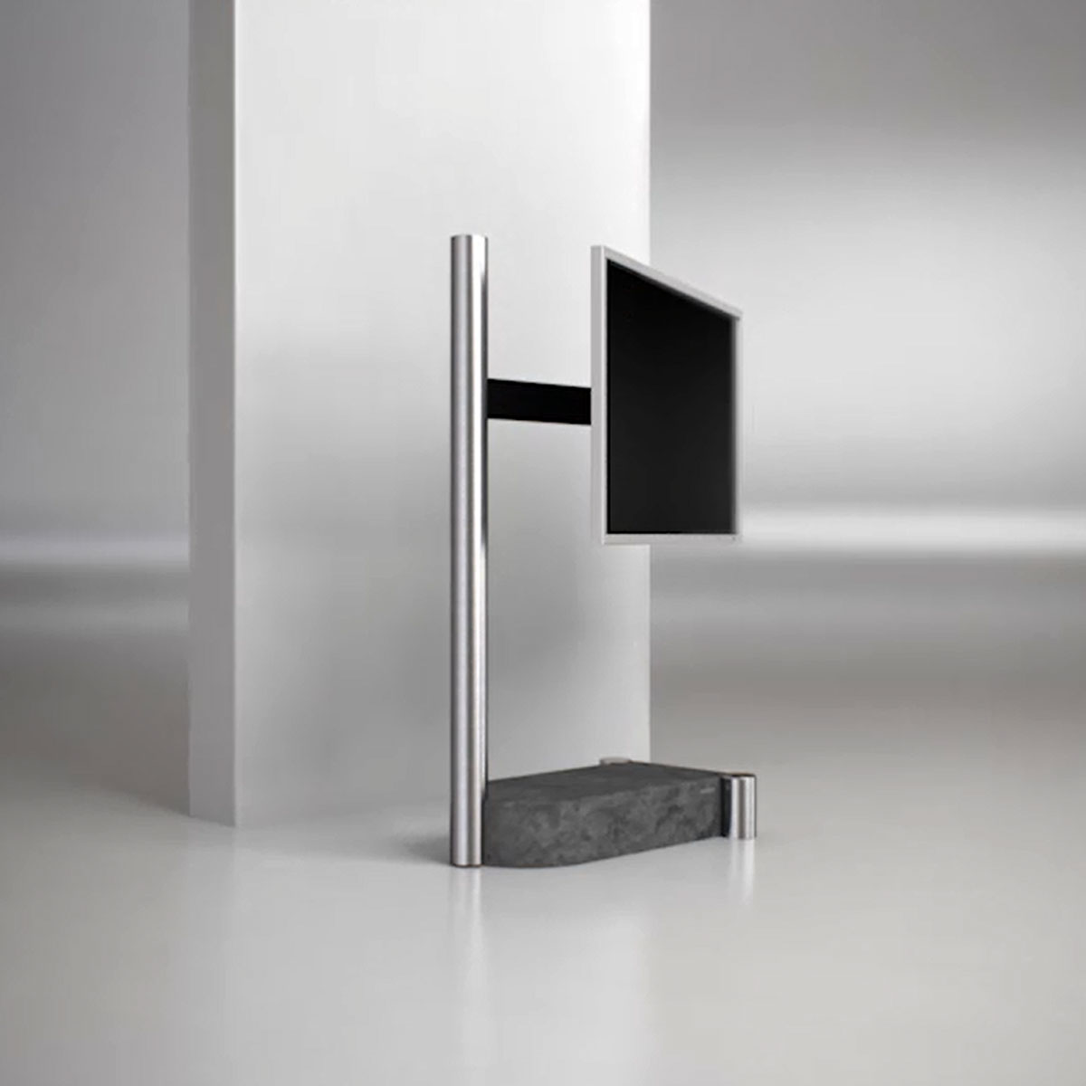 WISSMANN Design TV Standfuß ART110 Edelstahl + Stein WISSMANN Design TV Standfuß ART110 Edelstahl + Stein