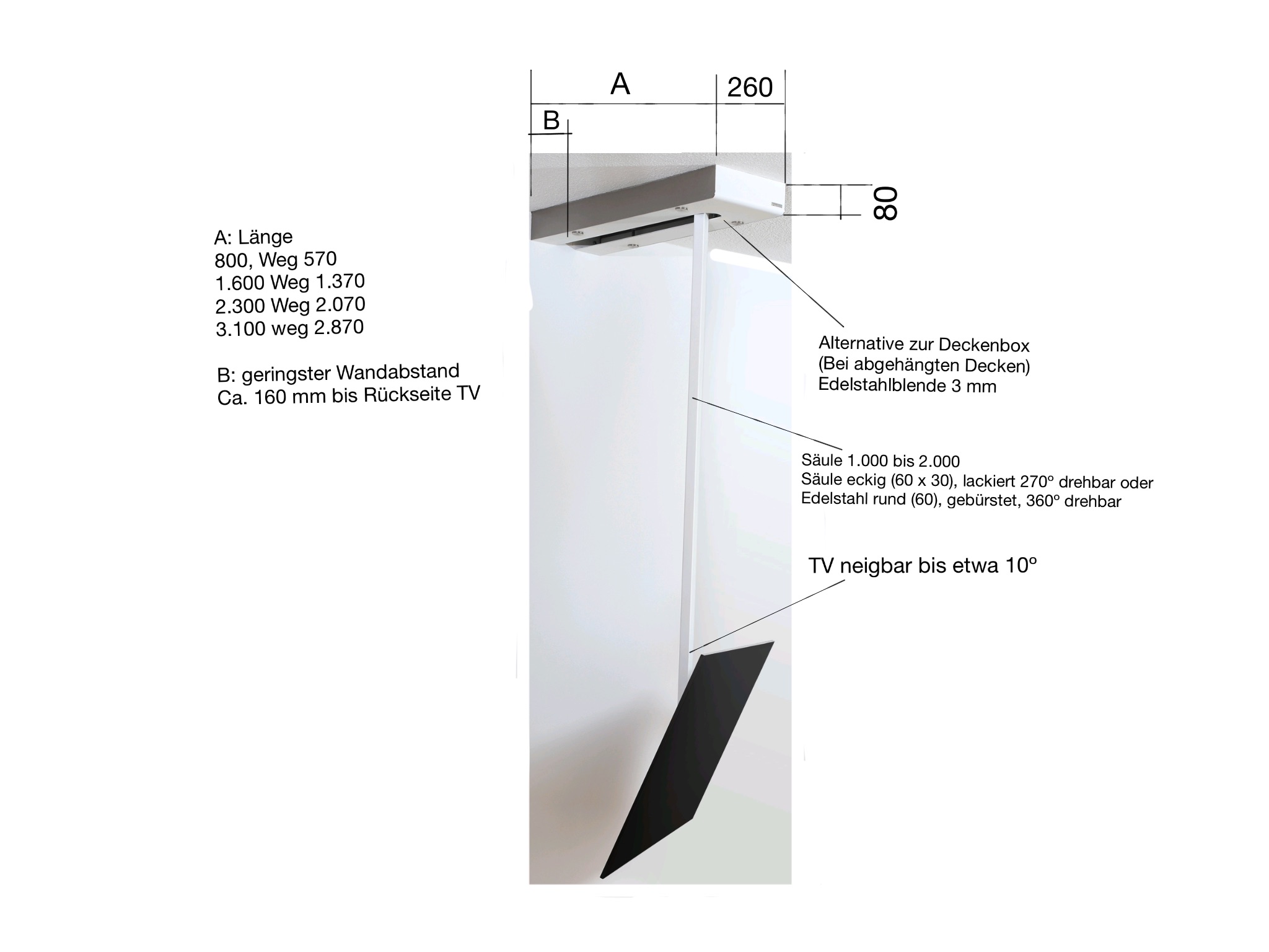 WISSMANN TV Deckenhalterung ART116 